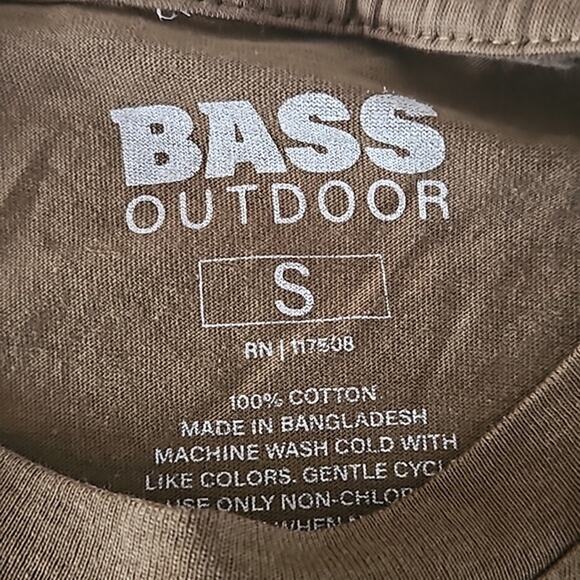 Bass Outdoor Men's Graphic T-Shirt - Military Olive, Size Small, NWT - Picture 5 of 6